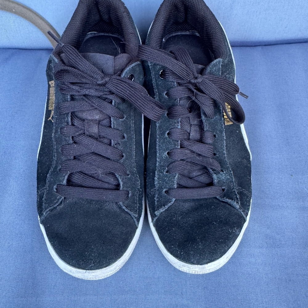 Puma Black Sneakers with Gold Details